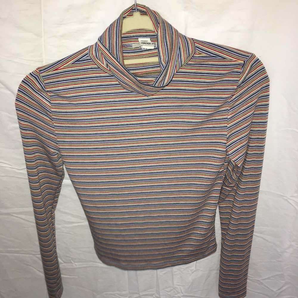 vintage inspired rainbow turtle neck